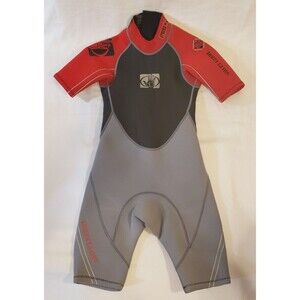 Body Glove Knee Length Short Sleeve Red/Grey Junior Wetsuit - Size 8